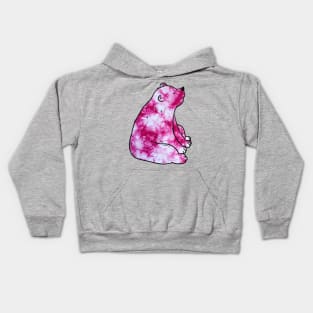 Pink Tie Dye Bear Kids Hoodie